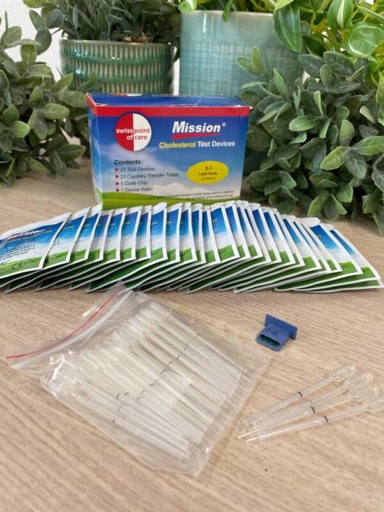 Actual product image Swiss point of care Mission 3-in-1 cholesterol test strips (Cholesterol tests)