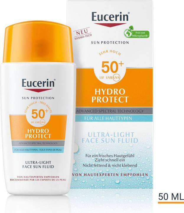 Actual product image Eucerin SUN Face Hydro Protect Fluid SPF 50+ (Sun cream face, SPF 50+, 50 ml, 73.67 g)
