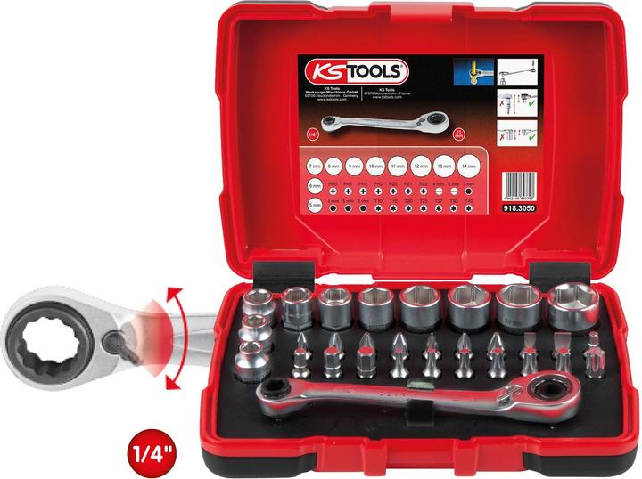 Image du produit KS Tools 1/4" + 11 mm Durchgangs-Steckschlüssel- und Bit-Satz (11 mm)