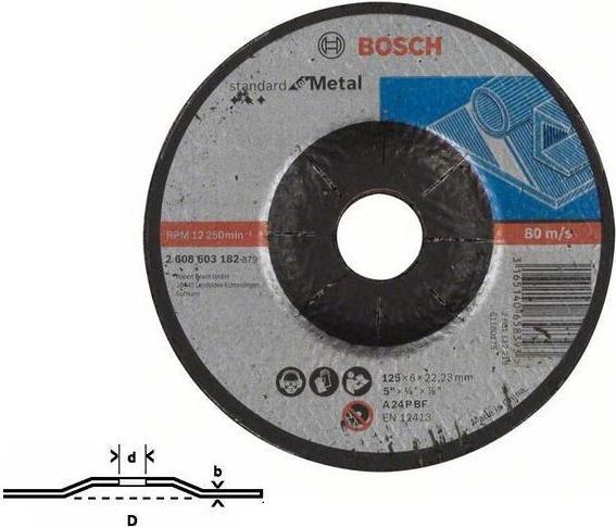 Actual product image Bosch Professional Zubehör PRO Metal grinding disc, 125 x 6 x 22.23 mm