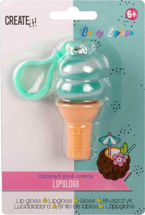 Actual product image Canenco Create It! candy explosion lip gloss ice cream key ring