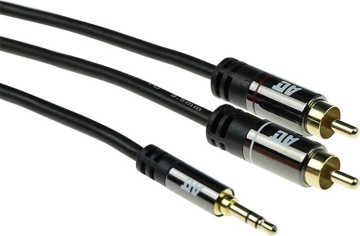 Produktbild 3 meter High Quality audio connection cable 1x 3,5mm stereo jack male - 2x RCA male (3 m)