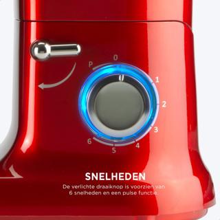 Productafbeelding Bourgini Klassieke keukenchef - Keukenmachine - Rood (1250 W)
