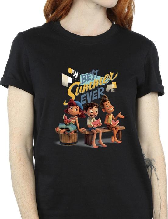Actual product image Disney Womens/Ladies Luca Best Summer Ever Cotton Boyfriend T-Shirt (XL)