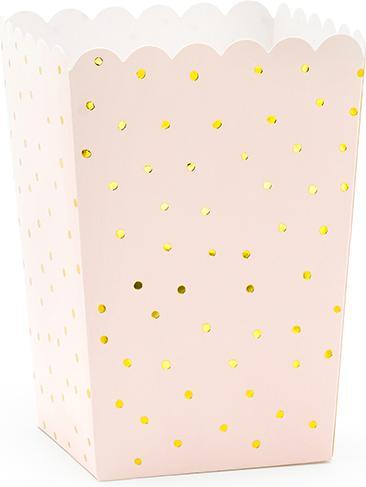Image du produit Partydeco Boîtes pour popcorn Dots, rose pâle, 7x7x12.5cm (1 pkt / 6 pc.)