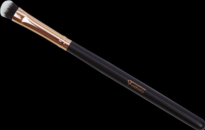 Image du produit Pinceau plat pour ombres à paupières, ovale avec virole cuivrée, poils synthétiques, manche marron (Eyeliner)