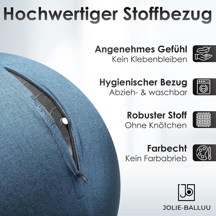 Image du produit Jolie-Balluu Ergonomischer Sitzball für Büro mit Stoffbezug (65 cm)