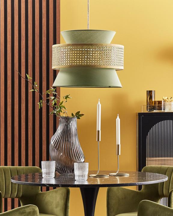 Actual product image Beliani Hanging Lamp green / natural LUYANO (E27)