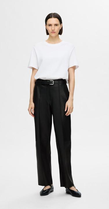 Actual product image Selected Femme Wide Fit Leather Trousers (42)