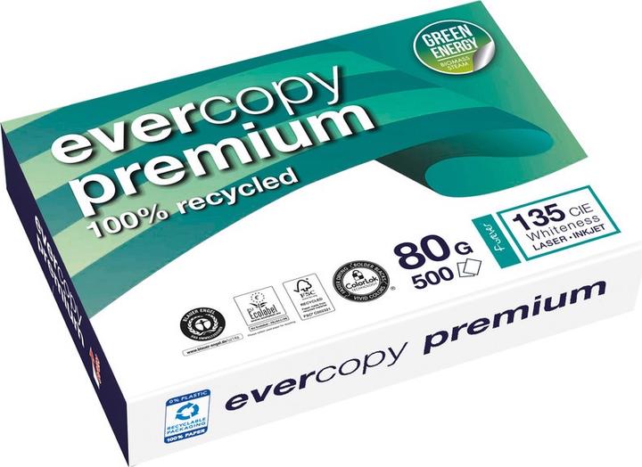 Produktbild Clairefontaine Universalpapier Evercopy Premium Recycling, weiss (90 g/m², 500 x, A4)