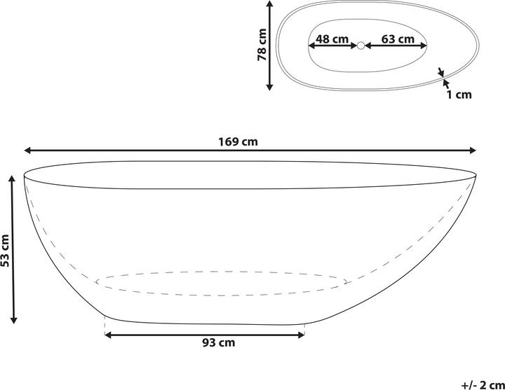 Actual product image Beliani Blancarena (320 l, 169 cm, 78 cm)