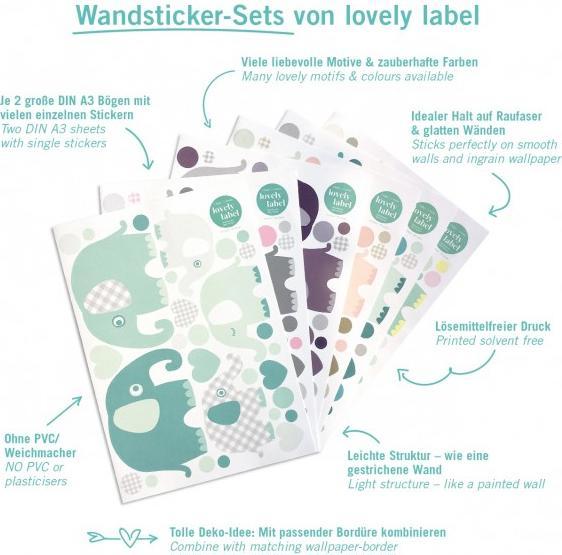 Immagine prodotto Lovely label animali tatuati al muro in tour (32 x 21 cm)