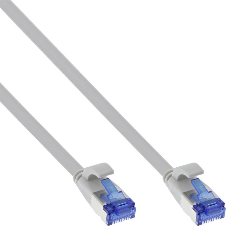 Produktbild InLine ® Patchkabel flach, U/FTP, Cat.6A, TPE halogenfrei, grau, 10m (U/FTP, CAT6a, 10 m)