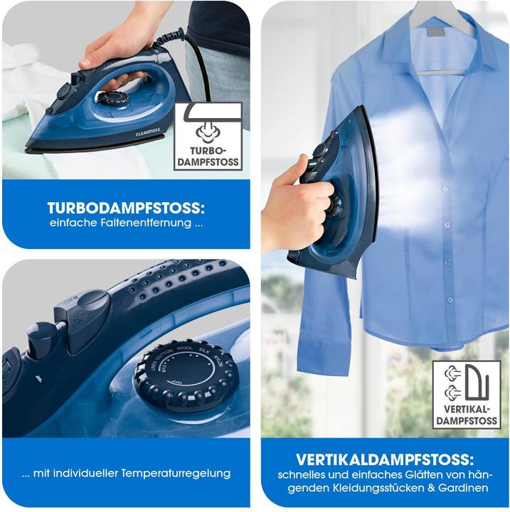 Immagine prodotto CleanMaxx Ferro da stiro a vapore edizione CLEAN (2200 W, 0.70 g/min)