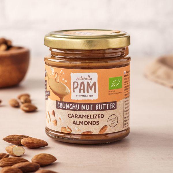 Actual product image Naturally Pam Spread Organic Crunchy Nut Butter Roasted Almonds 200 g (370 g)