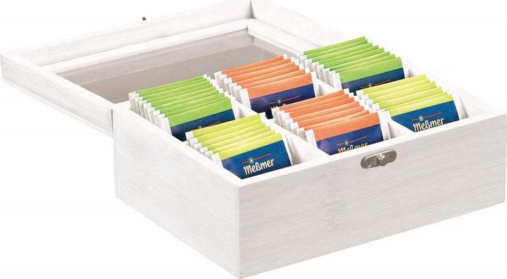 Actual product image Kesper Tea box 6 compartments 21.7x16 white