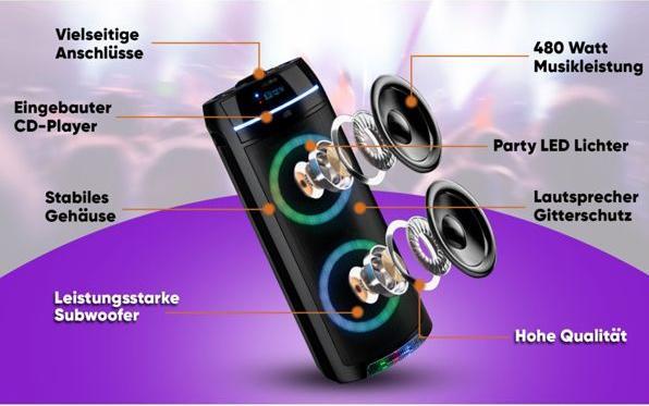 Actual product image Reflexion Bluetooth Speaker with CD (10 h, Electrical connection, Rechargeable battery operated)