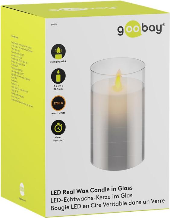 Productafbeelding Goobay LED kaars van echte was, 75x125mm (1 x)