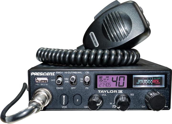 Produktbild PNI President TAYLOR IV ASC CB-Funkpaket + ML70 CB-Antenne, Länge 70 cm, 26–30 MHz, 200 W