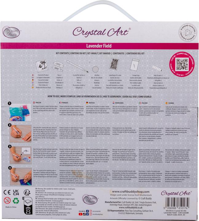 Valori nutrizionali e ingredienti Craft Buddy Quadro su tela Campo di lavanda 30x30 cm