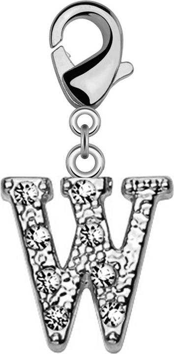 Produktbild Star Piercing Anhänger mit Kristall Buchstabe W (Messing)