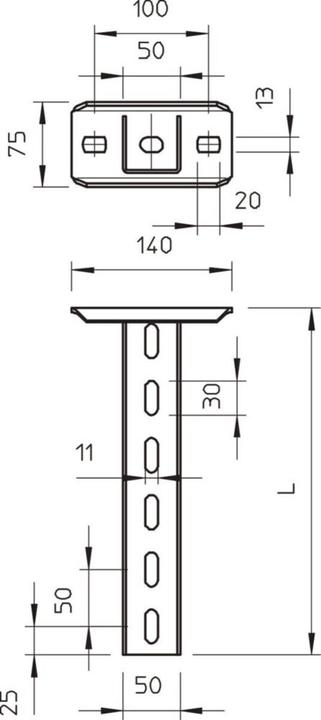 Produktbild OBO Bettermann US 5 K 30 FT Hängestiel ** m.angeschweisster Kopfplatte 6341535