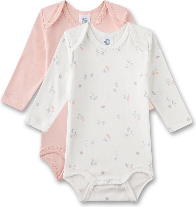 Actual product image Sanetta Body 2-pack long sleeve and white with flowers (68)