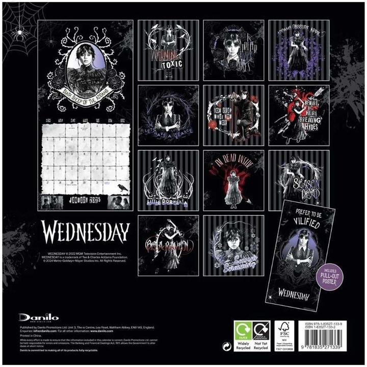 Image du produit Wednesday - Calendrier mural (30 x 30 cm)
