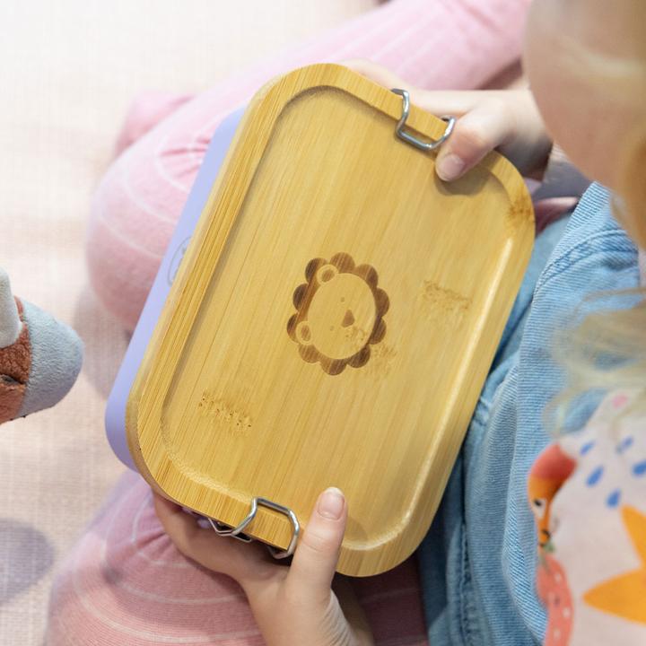 Actual product image For You Lunch box for children - Purple lion | stainless steel | 850 ml