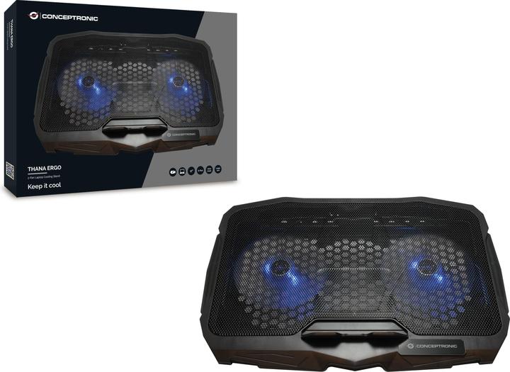 Actual product image Conceptronic THANA07B Notebook Cooling Pad 43.2 cm (17" ) Black
