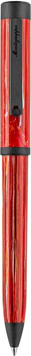 Actual product image Montegrappa Iszezbic r3 mg Biros, Zero Zodiak Aries, Ultra Black (Black, Red)
