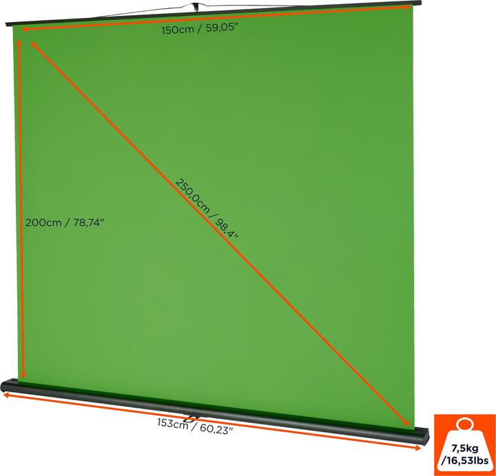 Image du produit Celexon Écran vert Mobile Lite Chroma Key, 150 x 200 cm (4:3)