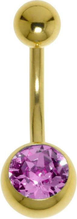 Bijouteria Bauchpiercing (Chirurgenstahl 316L, PVD Beschichtung (goldfarbig), Premium Kristall)