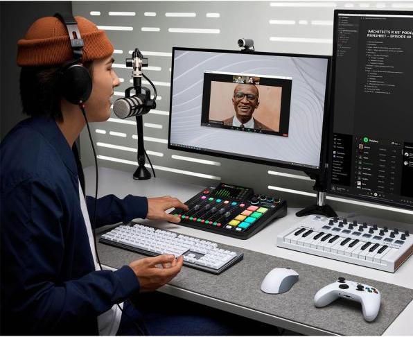 Actual product image RØDE Rodecaster Pro II with RodeCover 2 with cloth (Studio- and Livemixer)