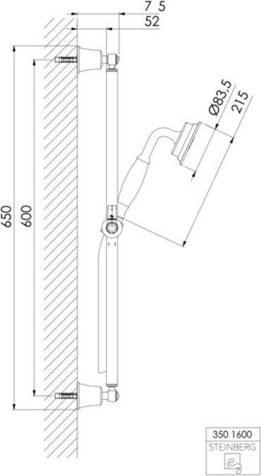 Actual product image Steinberg Seriess 350 shower set, 600mm, hand shower, shower hose 1500mm, 0 (14.80 l/min)