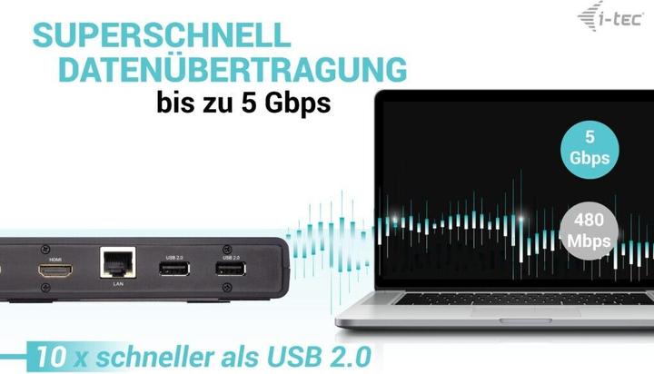 Actual product image i-tec USB 3.0 / USB-C / Thunderbolt Dual Display Docking Station + Power Delivery 100W (USB-C, 12 Ports)