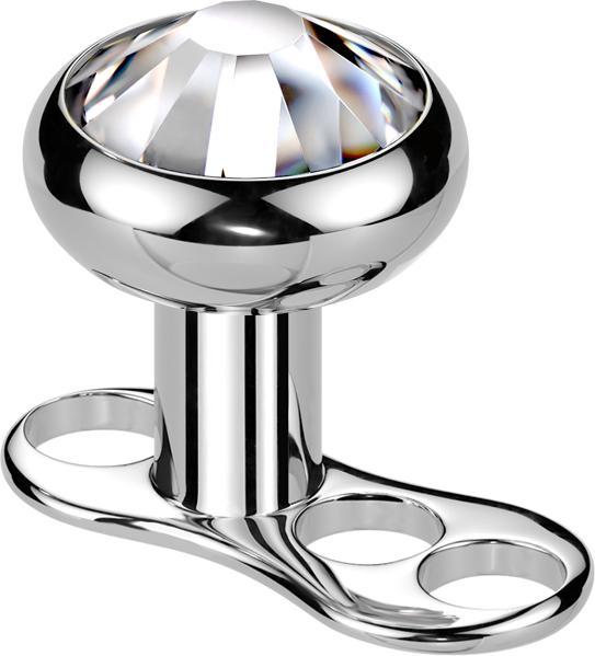 Image du produit Star Piercing Dermal Anchor femelle argenté avec cristal argenté (sans laiton, Titane G23)