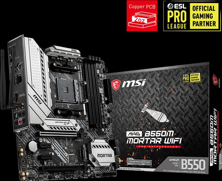 Produktbild MSI MAG B550M MORTAR WIFI (AM4, AMD B550, mATX)