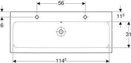 Productafbeelding Geberit Keramag / dubbele wastafel iCon 120 cm wit 124020000 (485 mm, 1200 mm)