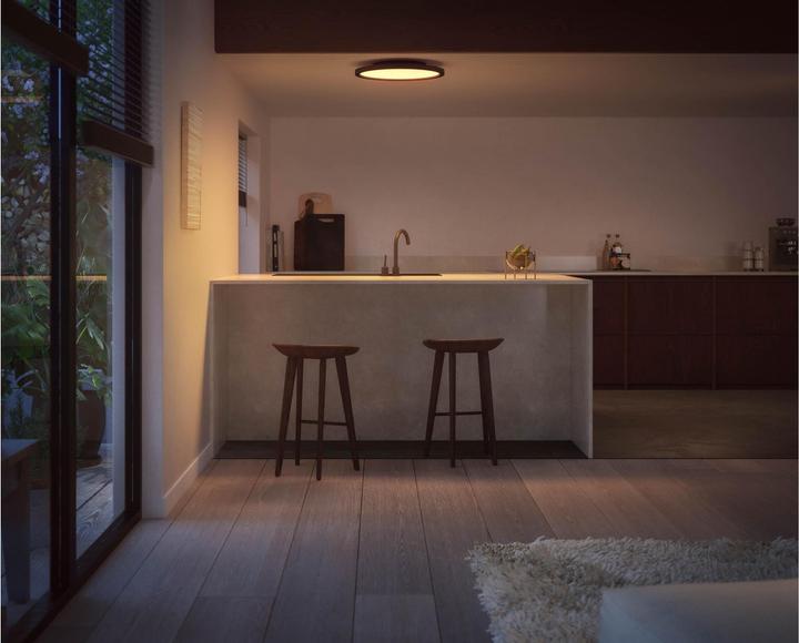 Actual product image Philips Hue White Amb. Aurelle Panel Light Round Black (2300 lm)