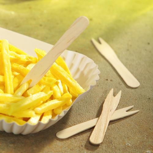 Productafbeelding Papstar Frietjes vorken hout puur (1000 x)