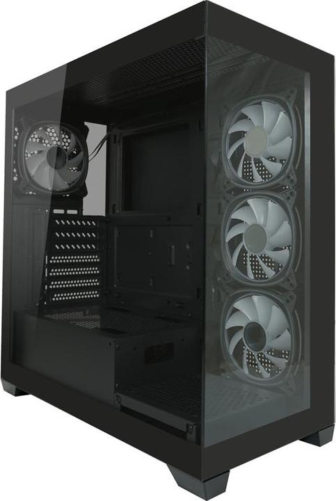 Image du produit LC-Power Boîtier MidiTower 715B black USB3.2/Audio,sans alimentation,SEAMLESS X (mATX, Mini-ITX, ATX)
