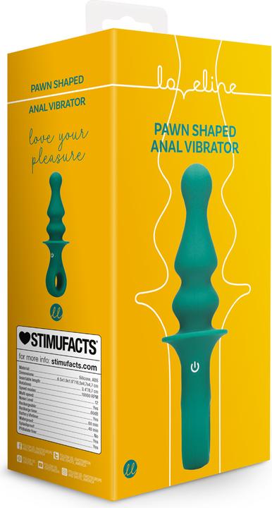 Actual product image Shots Pawn Shaped Anal Vibrator - Peacock Plume