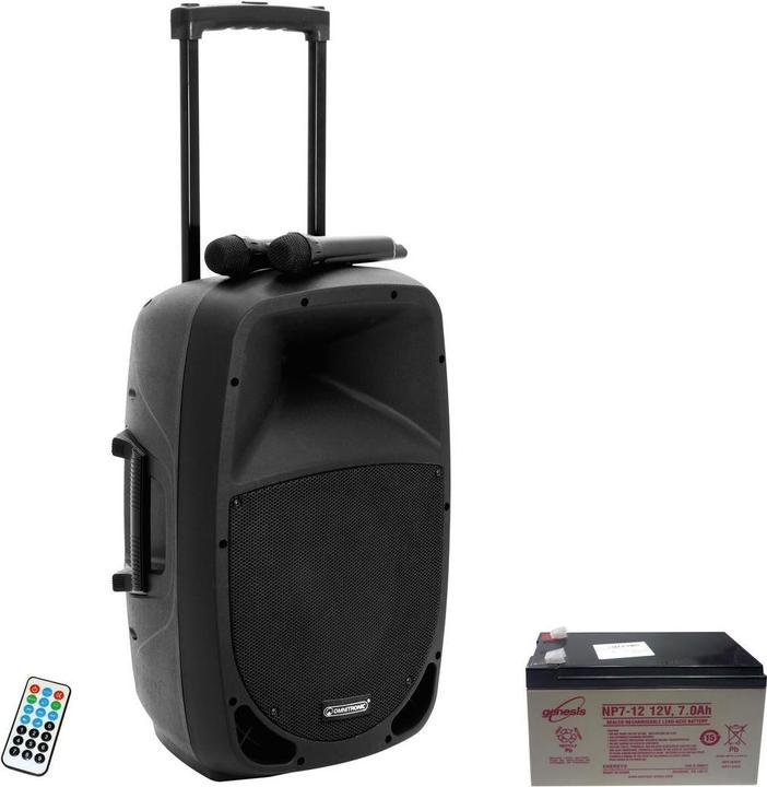 Omnitronic MES 15BT2 Mobiler PA Lautsprecher 38 cm 15 Zoll netzbetrieben, akkubetrieben 1 St.