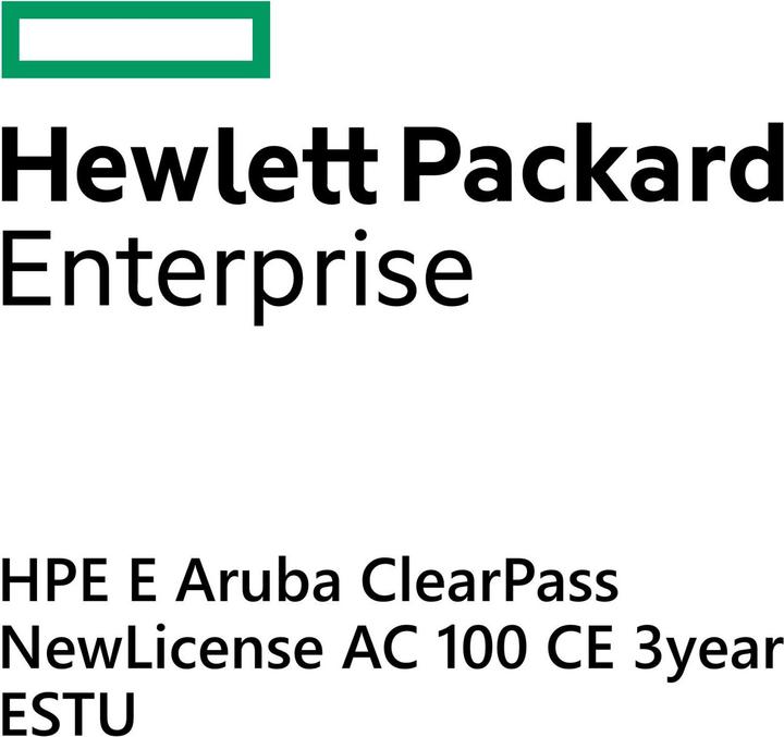 Image du produit HPE E Aruba ClearPass NL AC 100 CE 3yr E-STU (100 Dispositifs, 36 mois)