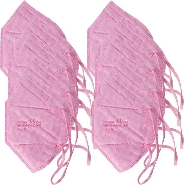Produktbild AccuCell 10 Stück FFP2 Maske Pink 5-Lagig, zertifiziert nach DIN (FFP2, 10 x)