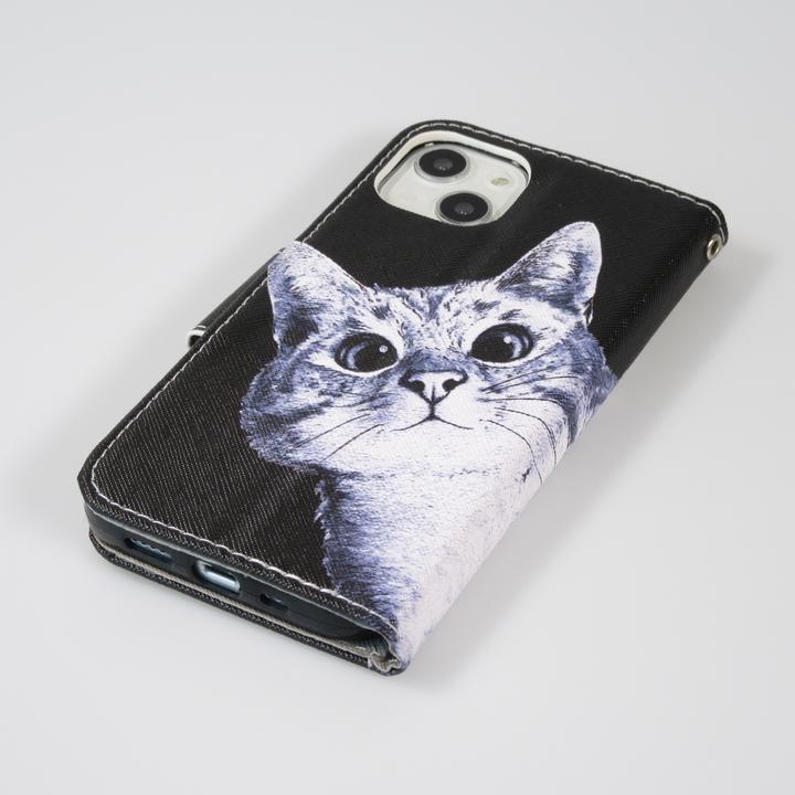 Produktbild PhoneLook Hülle Premium Wallet Flip-Magnetverschluss und Kartenfach Cat Looking at you (Apple iPhone 13)