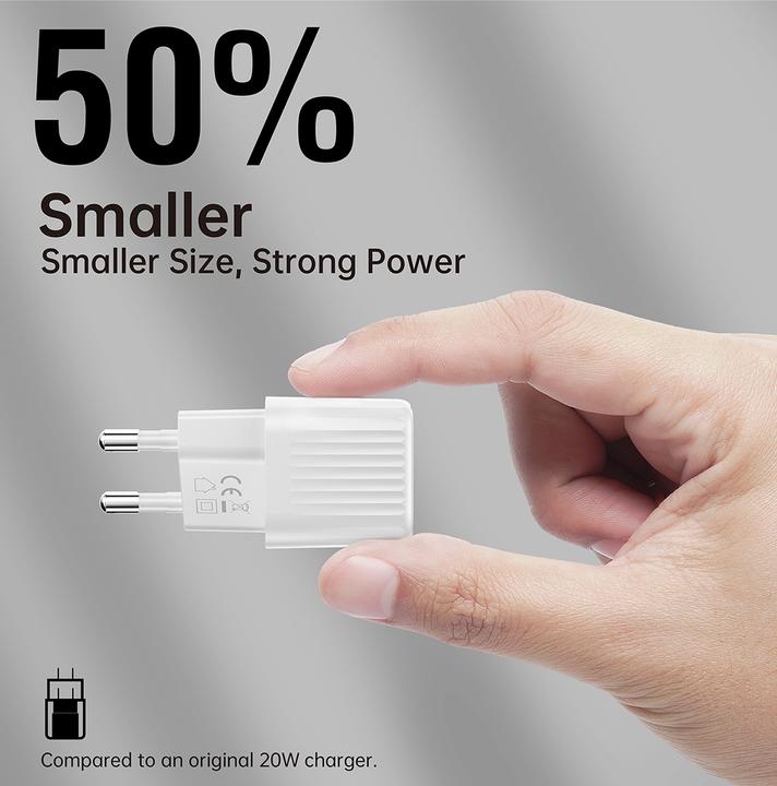 Produktbild 4smarts Netzladegerät VoltPlug Duos Mini PD 20W und USB-C Kabel 1,5m weiss (20 W)