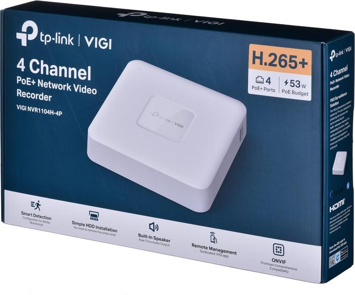 Actual product image TP-Link NET VIDEO RECORDER 4CH/VIGI NVR1104H-4P (Network Video Recorder (NVR))