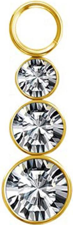 Image du produit Star Piercing Anhänger vergoldet drei grösser werdende Kristalle silber (Acier chirurgical 316L)